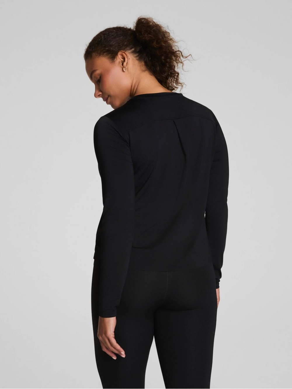 SPANX Activate Long Sleeve Top Black Size L Performance Athleisure
